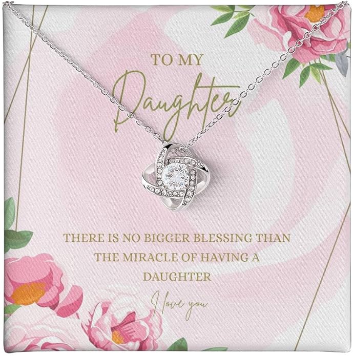 VIRAGIL To My Daughter Gift Necklace From Dad or Mom - Badass Daughter Jewelry With Heartfelt Message & Elegant Box