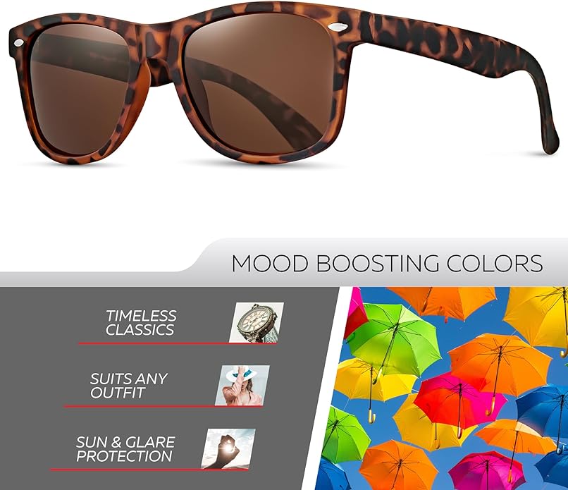 Retro Rewind Polarized Sunglasses for Men and Women - UV Protection Classic Sun Glasses