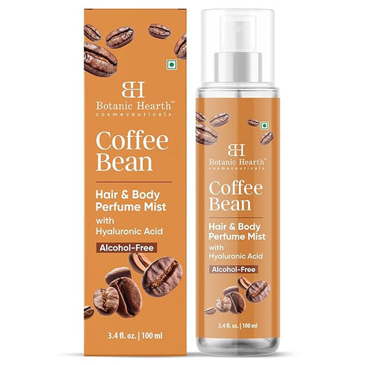 Botanic Hearth Coffee Bean Hair Perfume & Body Perfume Mist with Hyaluronic Acid – Alcohol-Free Body Spray for Long Lasting Fragrance & Hydration – Refreshing Coffee Scent, 3.4 fl oz / 100 ml