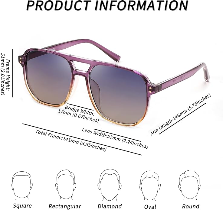 FEISEDY Retro Square Aviator Sunglasses Women Men 70s Vintage Trendy Plastic Frame Sun Glasses B2835