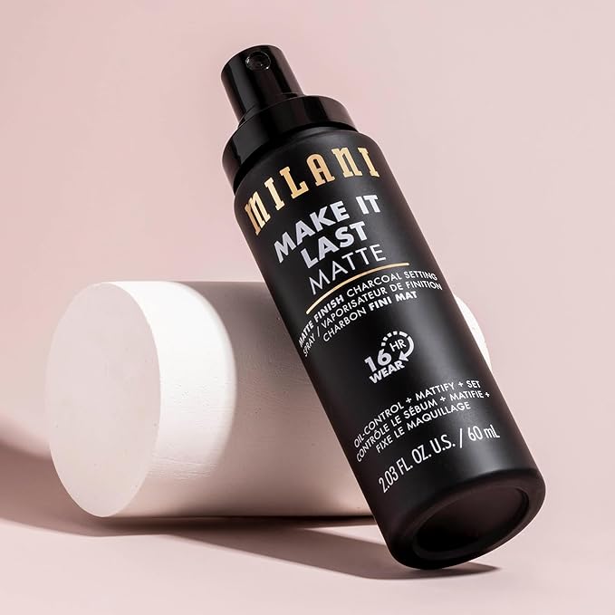 Milani Setting Spray + Primer, Make It Last Matte- Oil Absorbing Charcoal Formula to Control Shine, Matte Finish Setting Spray for Makeup and Primer for Oily Skin, Prime +Correct + Set, 2.03 Fl. Oz
