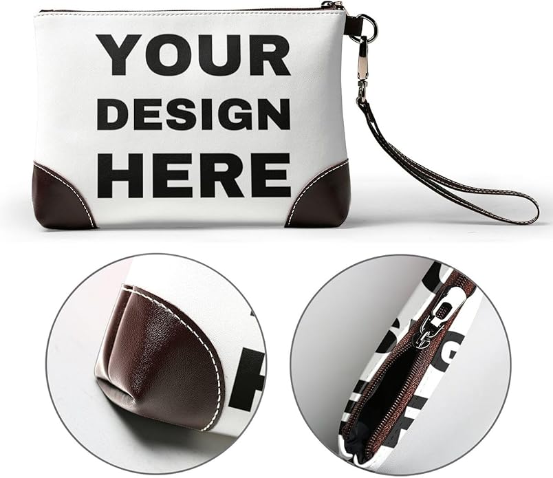 Custom Leather Wristlet Personalized Wallets For Women Men Wristlet Handbags Customized Clutch Purses For Women