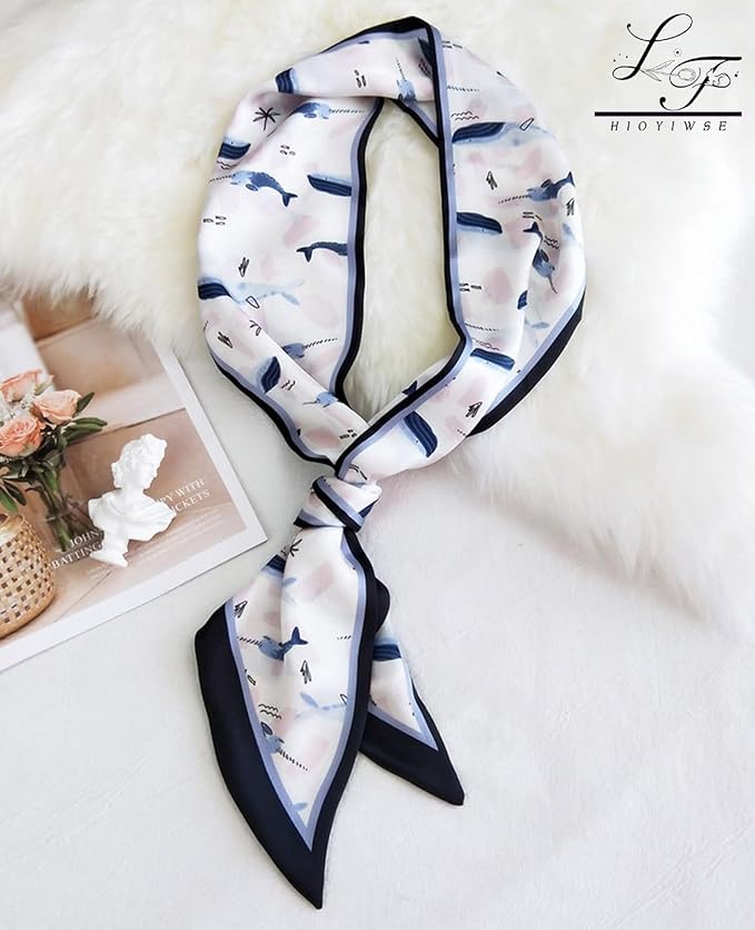 Head Scarf Hair Neck Scarves For Women Purse Bag Scarfs For Handbags Silky Long Thin Satin Headscarf Fashion