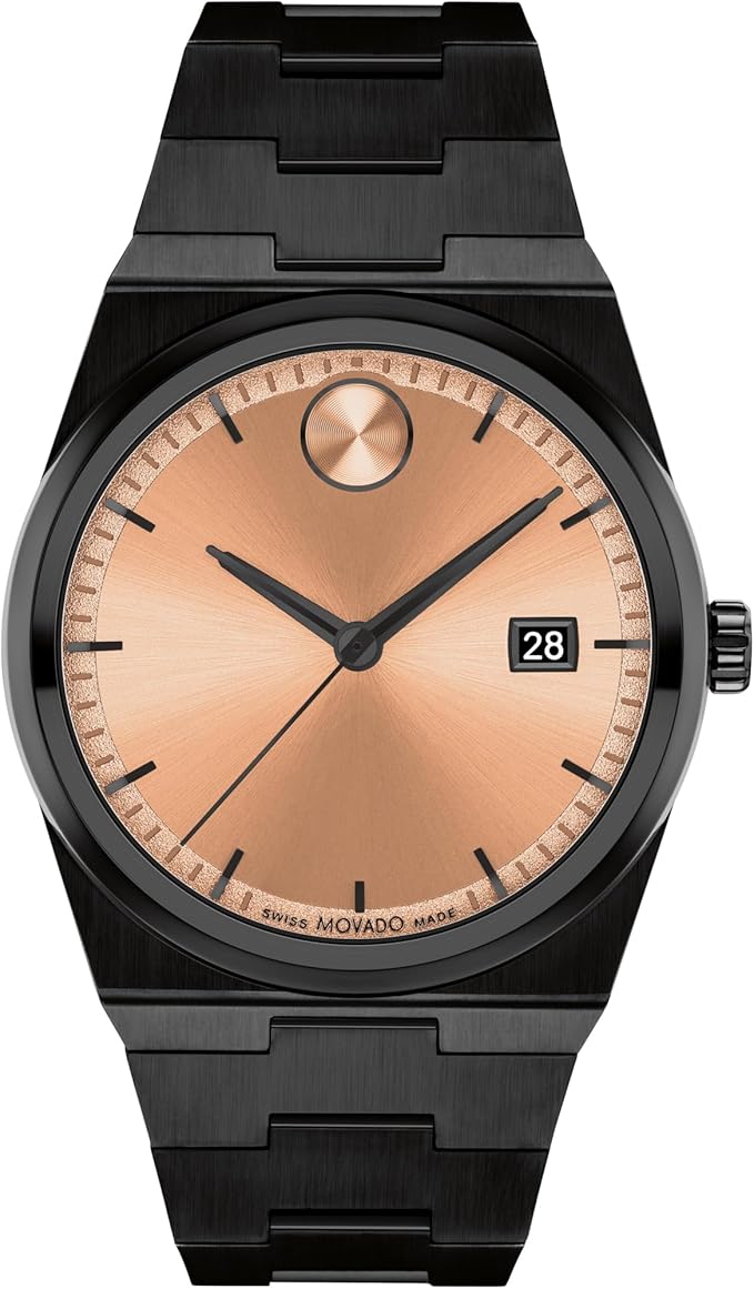 Movado Bold Quest Men's Sport Watch - Swiss Quartz Movement, Stainless Steel Link Bracelet - 5 ATM Water Resistance - Luxury Fashion Timepiece for Him - 40mm