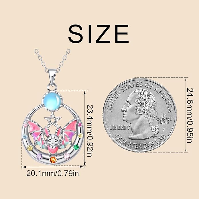 Hummingbird/Bat/Cat/Dolphin/Mermaid Necklace Sterling Silver Cute Animal Necklaces Jewelry Christmas Gifts for Women Mother Wife Friends Daughter