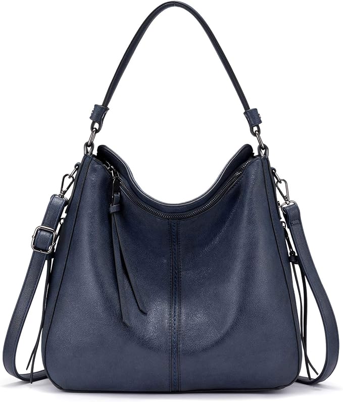Realer Hobo Crossbody Bags for Women Designer Faux Leather Hobo Handbags Retro Large Size Shoulder Bag Bucket Purse