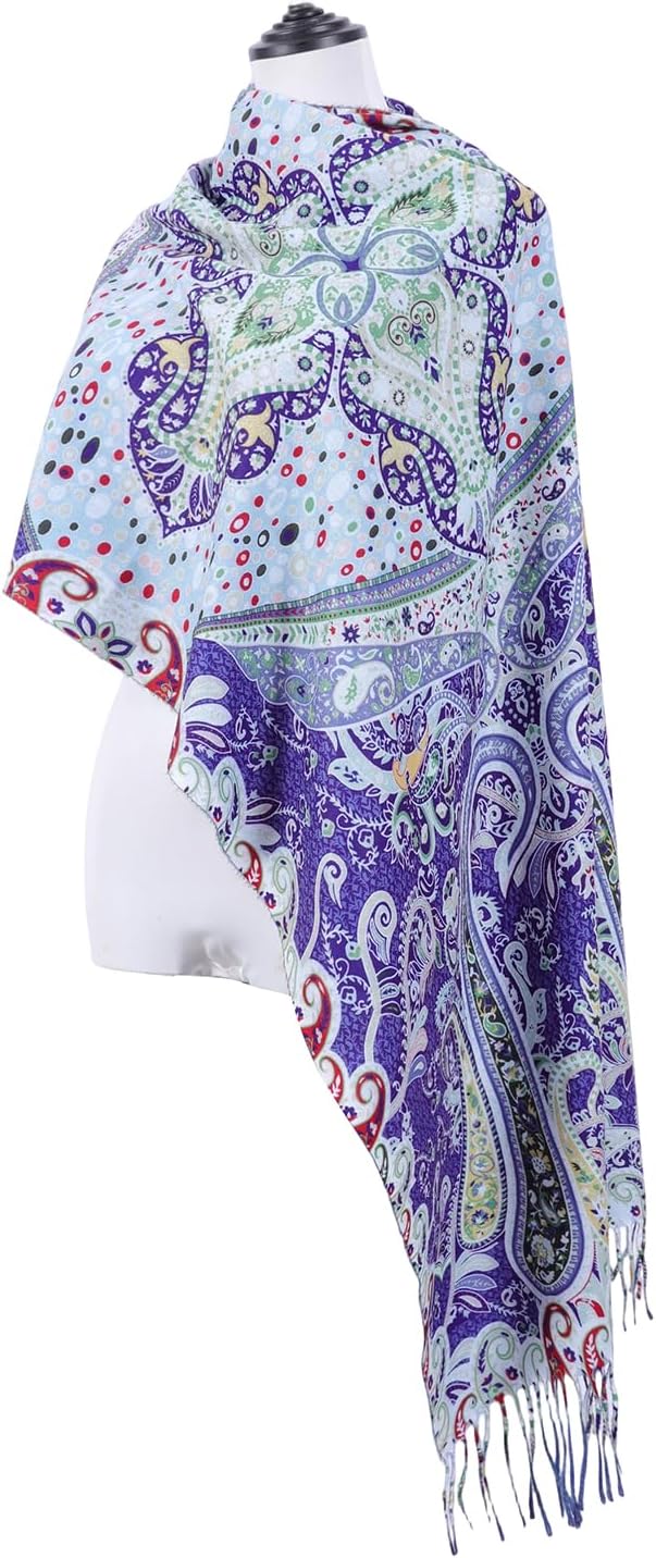 Scarf Shawl Wraps for Women Pashmina Soft Cashmere Scarf Printed Large Blanket Scarf Warm for Fall Winter