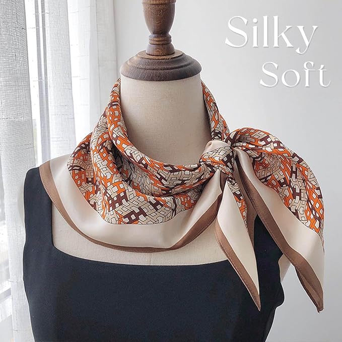 Dailyacc Hair Bandanas Scarf For Women Lightweight Fashion Neck Silk Satin Head Scarves For Sleeping Handbags Scarf