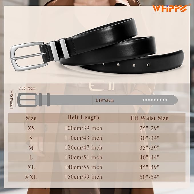 WHIPPY Women's Leather Belts for Jeans Pants Fashion Ladies Belt Gold Buckle Belts for Women