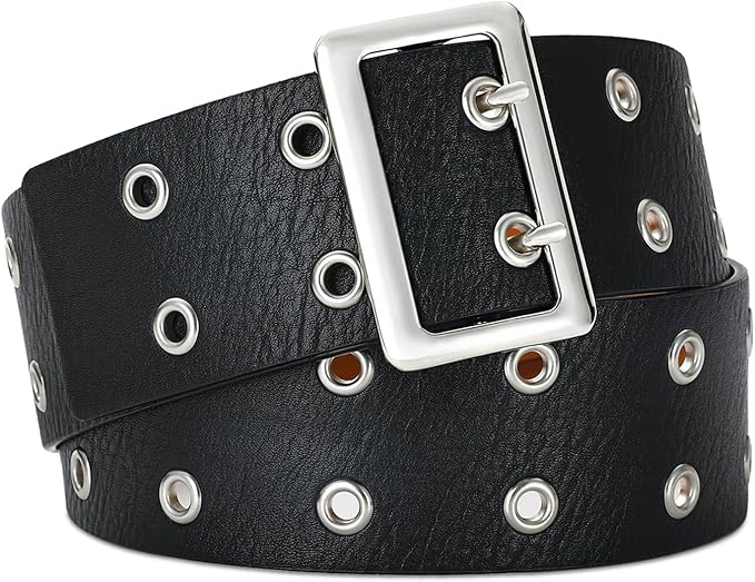 Wide Belts for Women Leather Wide Belts Fashion Thick Black Belt With Gold Buckle Belt for Dresses