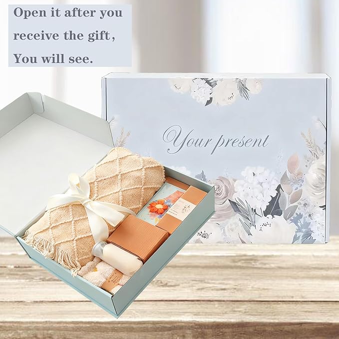 Birthday Gifts for Women,Care Package Gift Box for Women,Get Well Soon Gift Baskets for Her,Sister,Best Friend,Mom,Wife,Thoughtful Self Care Gifts with Blanket,Coffee Mug,Photo Frame