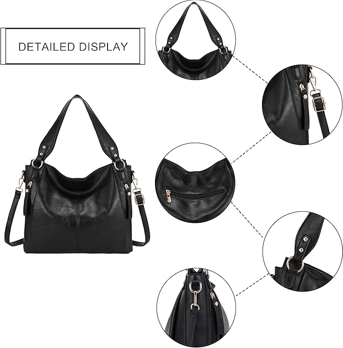 Women's Hobo Handbags Crossbody Bags Ladies Tote Shoulder Bags Purses and Wallet Set 2pcs