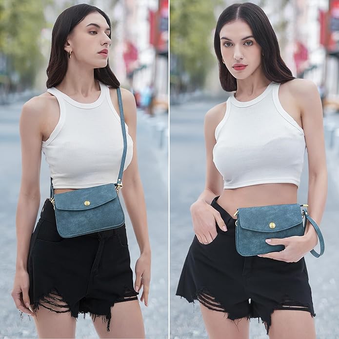 Peacocktion Small Crossbody Bags for Women Travel Wristlet Wallets Trendy Small Vegan Leather Cell Phone Purse Handbag