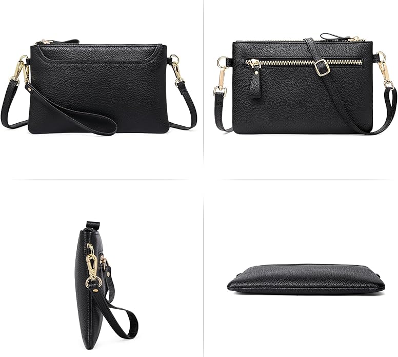 SENDEFN Leather Wristlet Clutch Small Women Crossbody Shoulder Bag Wallet Purses RIFD Card Slots