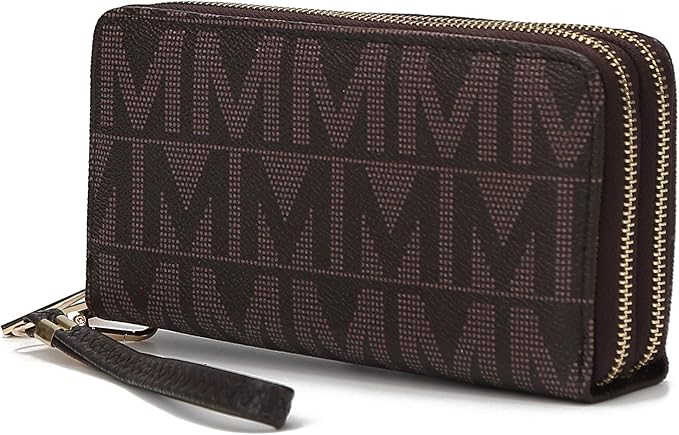 MKF Collection Wristlet Wallet for Women, Small Vegan Leather Credit Card Holder with Zipper Coin Pocket Wallet Purse Handbag By Mia K