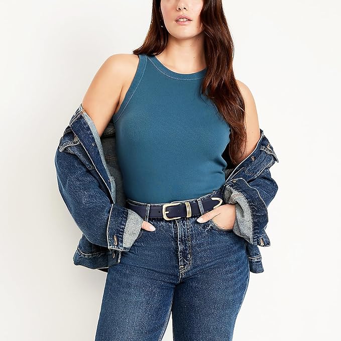 Belts for Women with Gold Buckle Faux Leather Belts Fashion Casual belts for jeans
