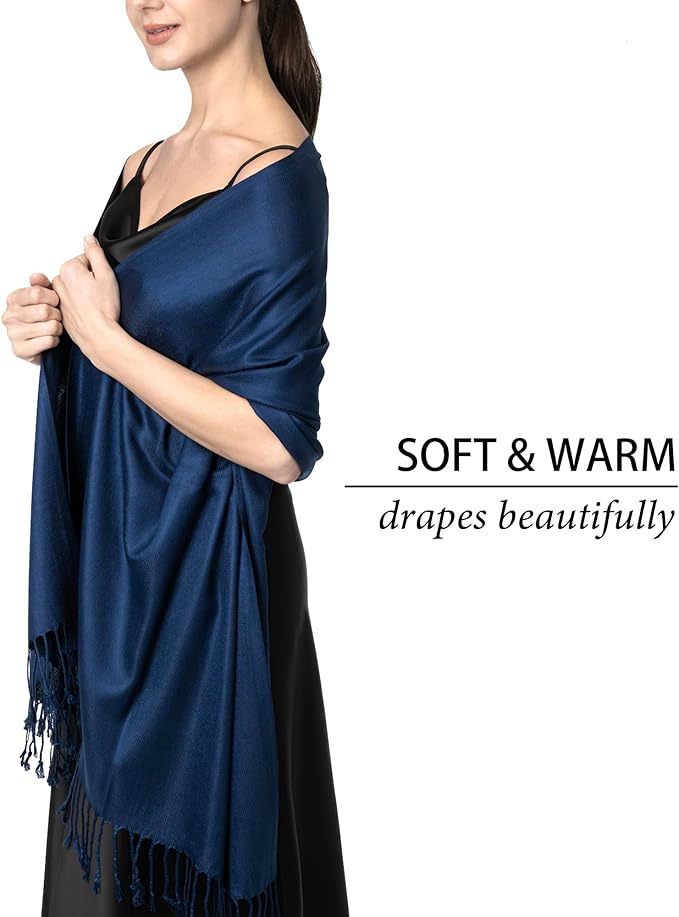 Achillea Soft Silky Pashmina Scarf for Women – Shawl Wrap for Evening Dresses, Bridesmaids, Weddings & Everyday Wear