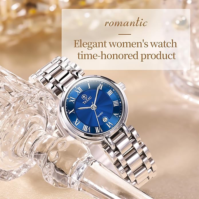 Gold Silver Two Tone Women Stainless Steel Watch Small Wrist ElegantDress Watch for Women Fashion Luxury Waterproof Day Date Analog Quartz Ladies Watches