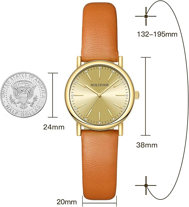 Watches for Women Crystal Accented Fashion Watch with Leather Band Gifts for Women