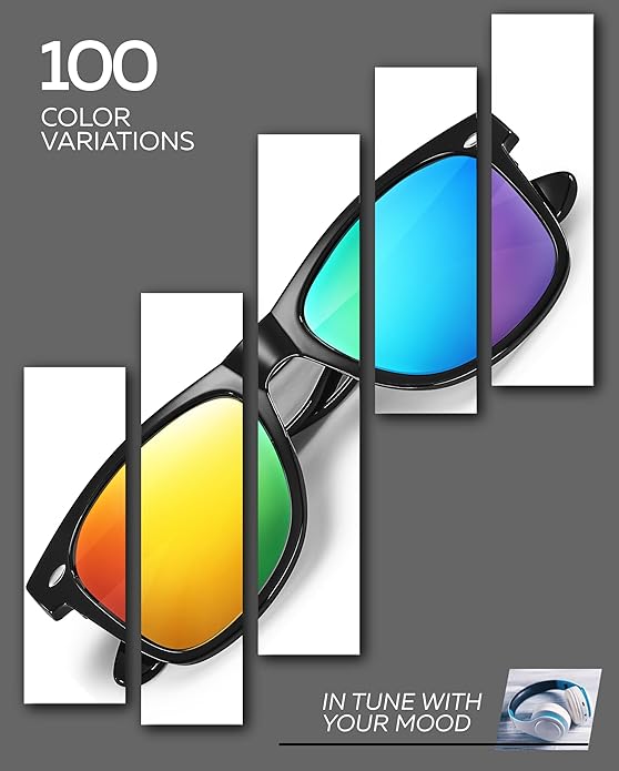 Retro Rewind Polarized Sunglasses for Men and Women - UV Protection Classic Sun Glasses