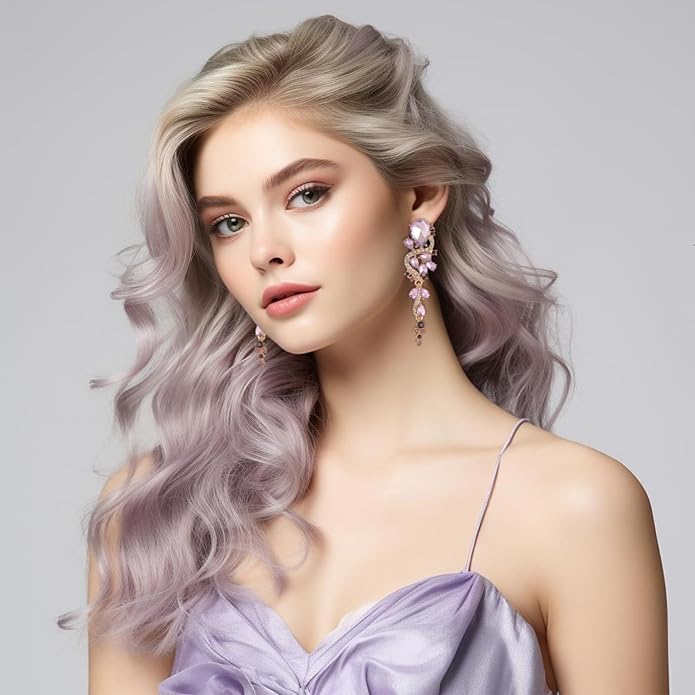 Fashion Rhinestone Statement Drop Dangle Earrings Long Colorful Crystal Bridal Wedding Teardrop Chandelier Earrings for Women Prom Pageant