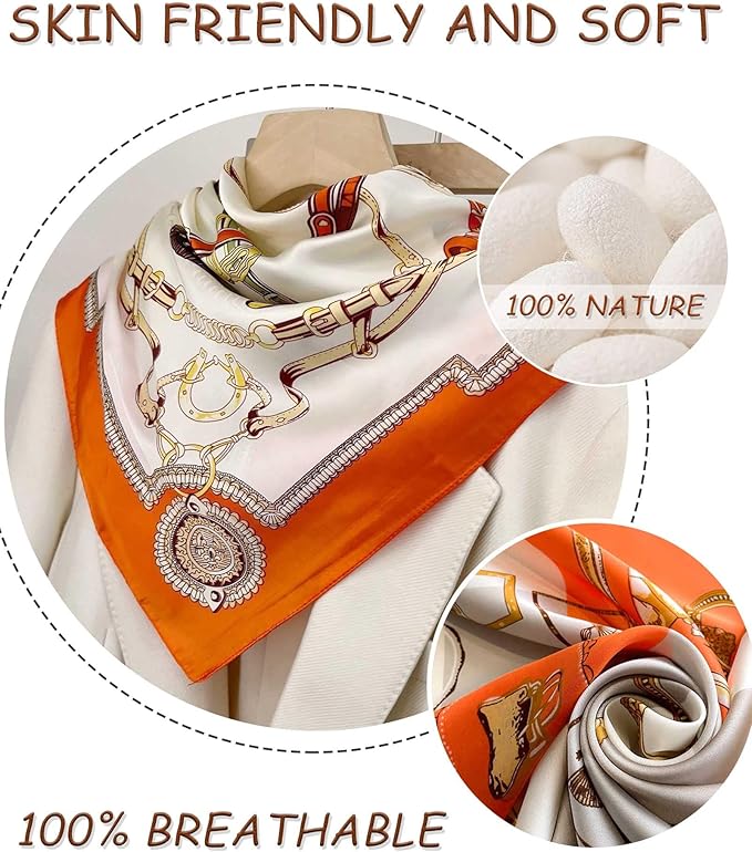 Dailyacc Hair Bandanas Scarf For Women Lightweight Fashion Neck Silk Satin Head Scarves For Sleeping Handbags Scarf