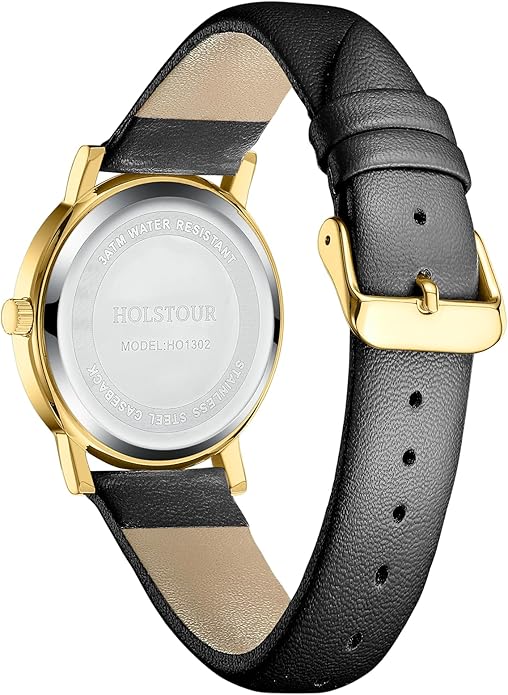 Watches for Women Crystal Accented Fashion Watch with Leather Band Gifts for Women