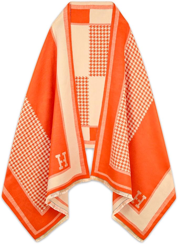 EXTREE Scarfs for Women Pashmina Silky Shawl Wrap for Evening Dressing Blanket Open Front Poncho Cape