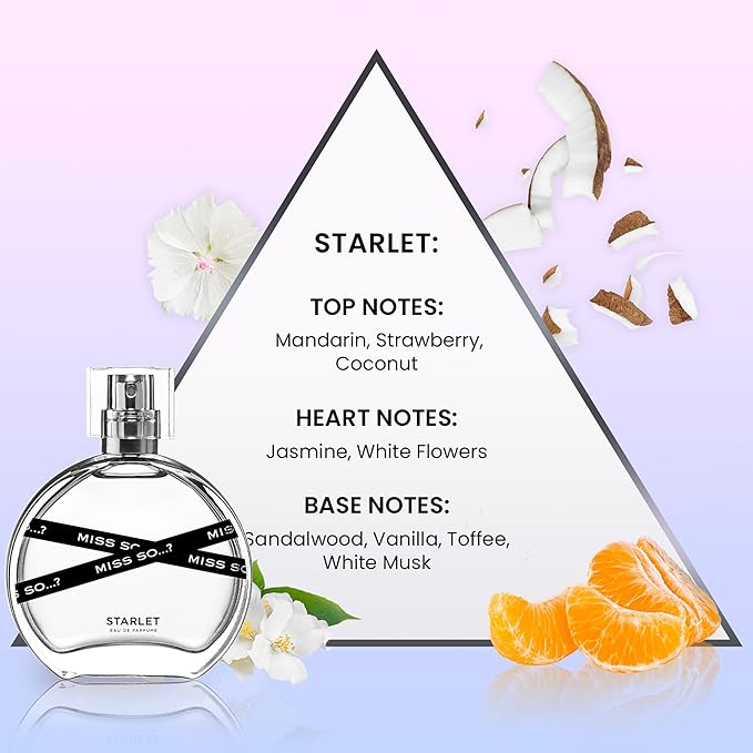 Miss So…? Set - Perfumes for Women with Floral, Fruity and Vanilla Perfume Notes - 800 Sprays - Gifts for Women - 3 pcs Gift Set