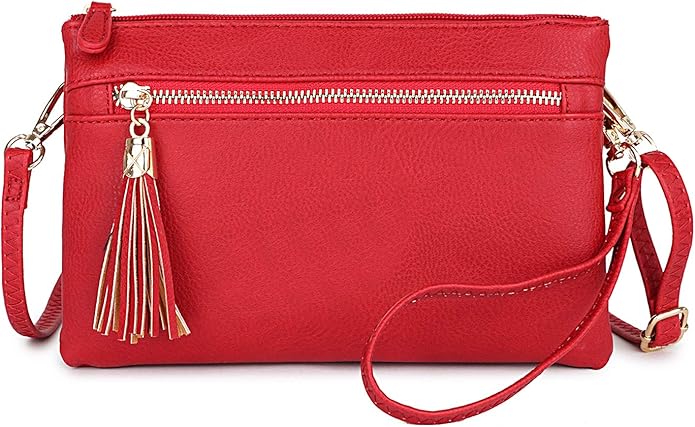 Solene Women's Lightweight Multi Compartment Wristlet Clutch Wallet Crossbody Bag