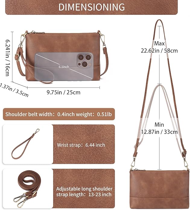 GAEKEAO Wristlet Wallet Clutch Purses For Women Small Crossbody Bag Cell Phone Wallet Purse Shoulder Handbag with Card Slots