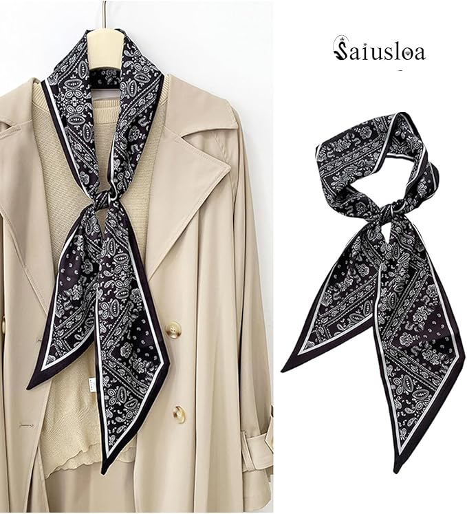 Purse Scarf For Handbags Head Scarves For Women's Hair Bags Scarfs Long Skinny Scarves Fashion Silky