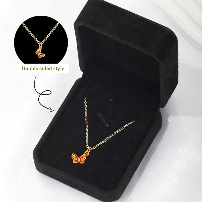 Dainty 18K Gold Plated Butterfly Necklaces Cute Gold Necklace for Women Simple Choker Jewelry for Women Trendy Jewelry Gifts