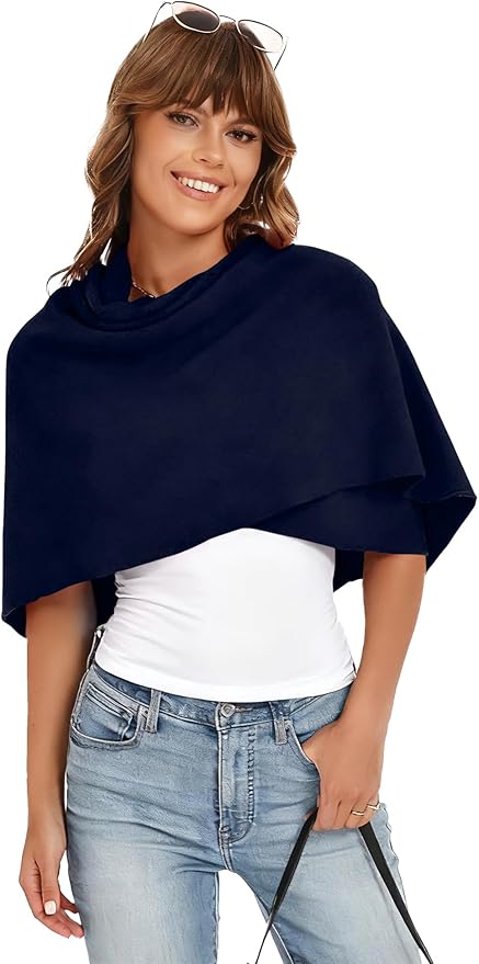 iWoo Women Soft Shawl Wraps kintted Open Front Poncho Sweater for Spring Fall Winter