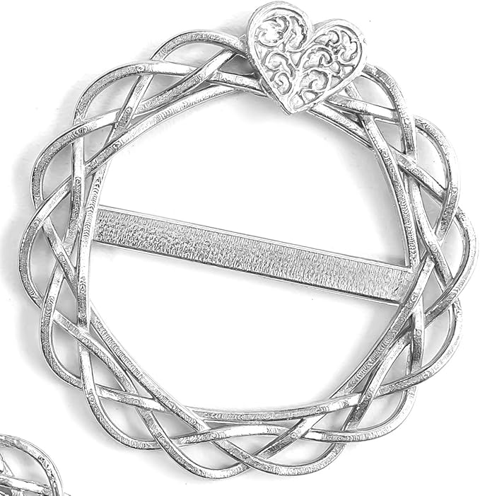 Handmade Pewter Scarf Rings and Slides - Metal Clip for Women Scarves - American Made
