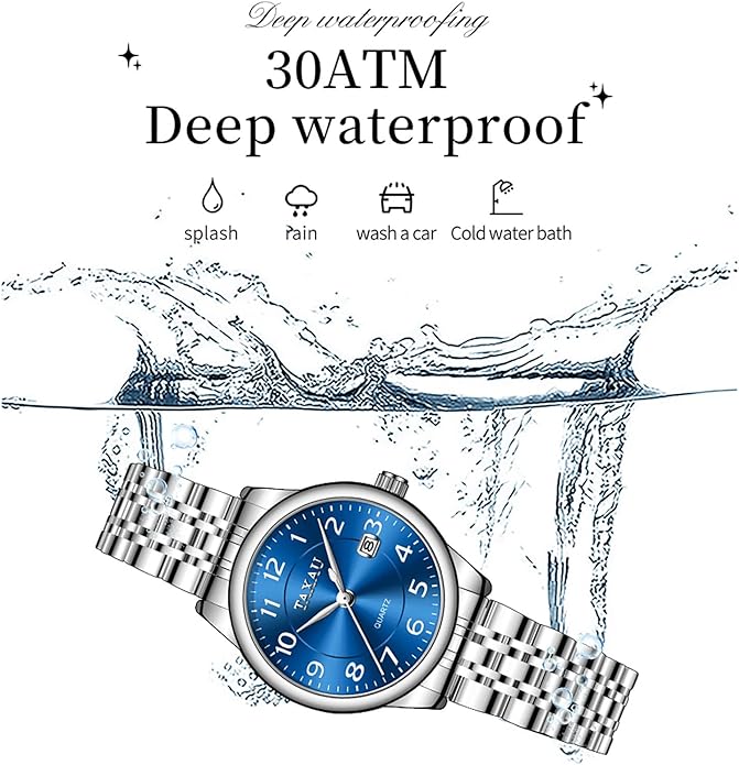Womens Watch Fashion Dress Waterproof Silver Watches for Women Casual Easy Read Quartz Analog Women's Watch Two Tone Stainless Steel Ladies Watches with Day Date
