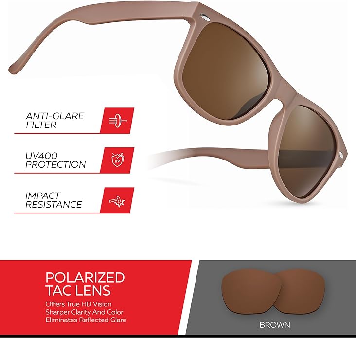 Retro Rewind Polarized Sunglasses for Men and Women - UV Protection Classic Sun Glasses