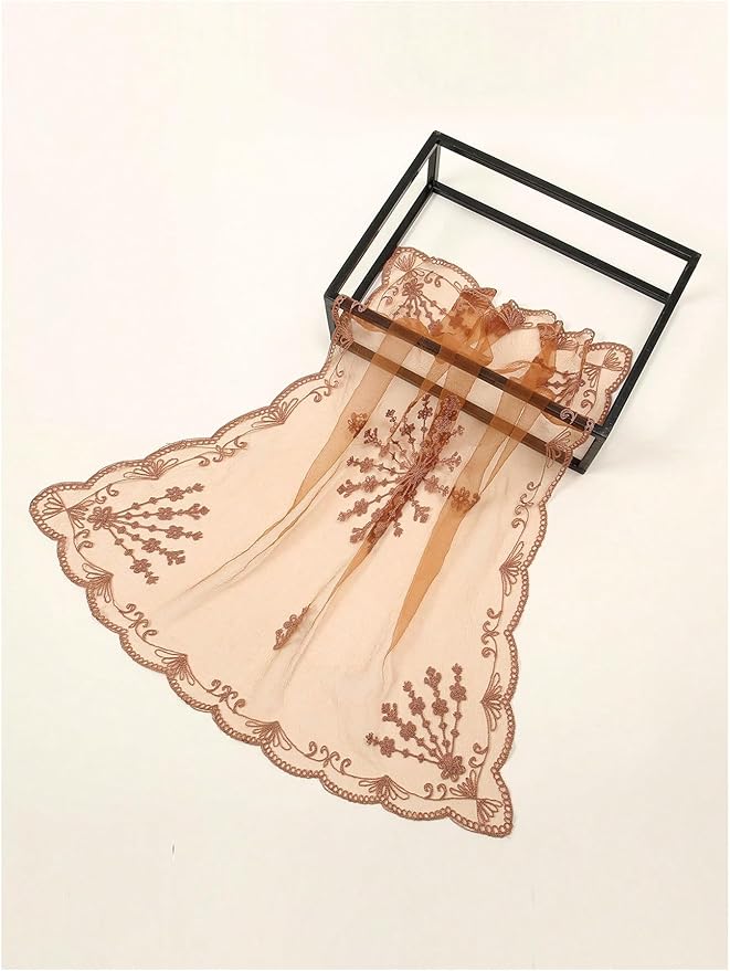 Floerns Women's Flower Embroidery Hair Scarf Headband Sheer Lace Hair Bandana