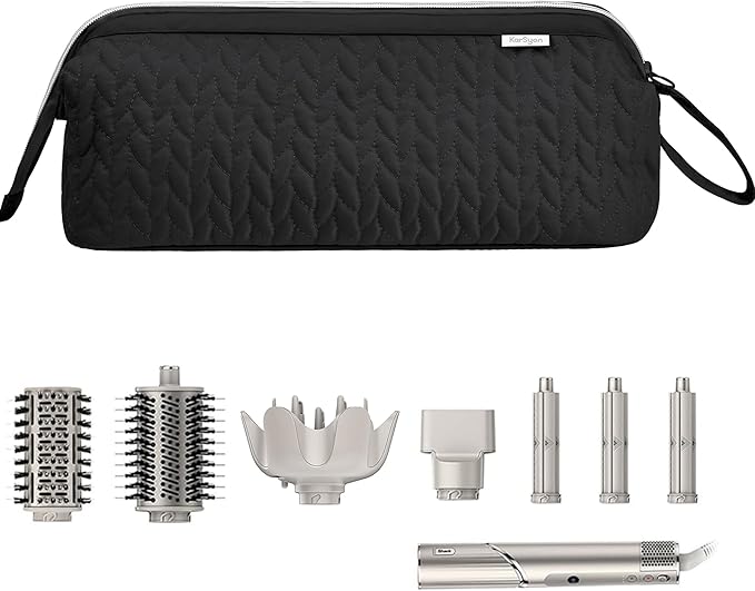 Shark Flex Style Case for Dyson Airwrap Hair Dryer Brush Revlon Hair Tools Travel Bag Carrying Case Flat Curling Iron Organizer (Black)