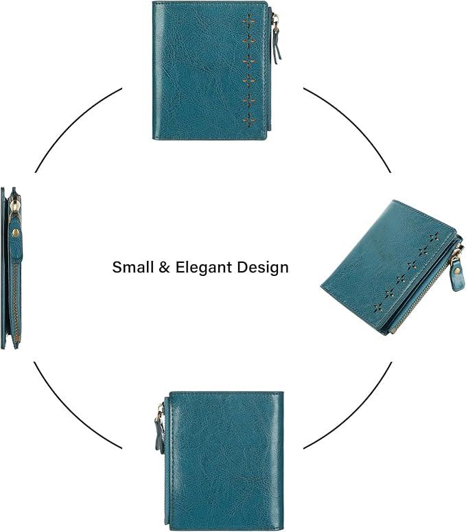 Lavemi Ultra Thin Small Compact Leather Womens Girls Wallets RFID Blocking Credit Card Holder for Women