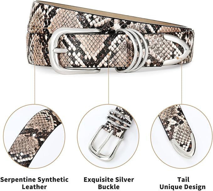 Belts for Women with Gold Buckle Faux Leather Belts Fashion Casual belts for jeans