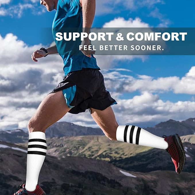Bluemaple 6 Pack Copper Compression Socks for Women and Men Circulation-Best Support for Medical, Running,Nursing,Athletic