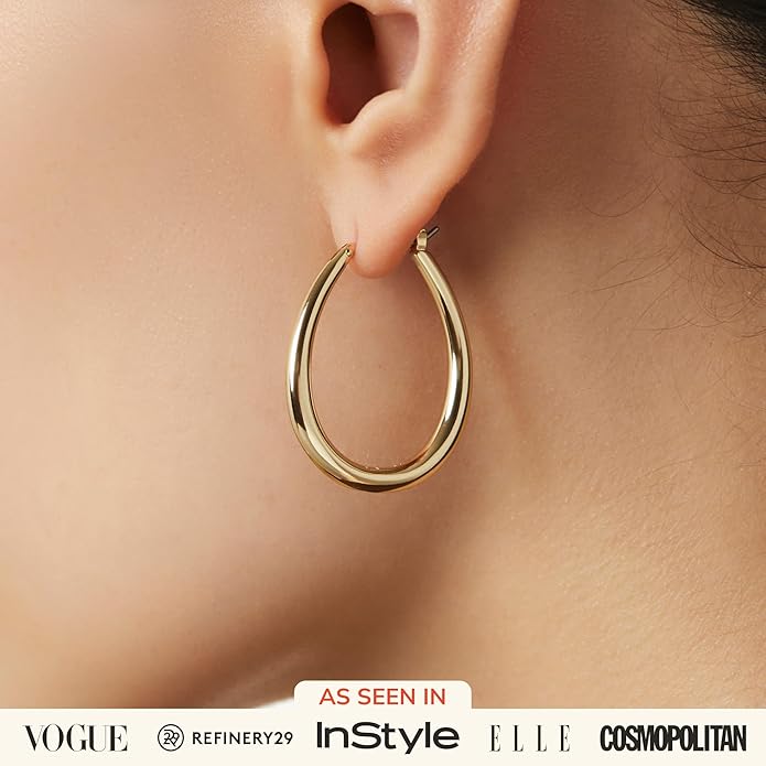 Ana Luisa Hoop Earrings for Women - 14K Gold Plated & Silver Rhodium Plated Assorted Earring Styles - Dainty, Small Gold Hoop Earrings - Hypoallergenic Tarnish-Free Jewelry - Gifts for Women