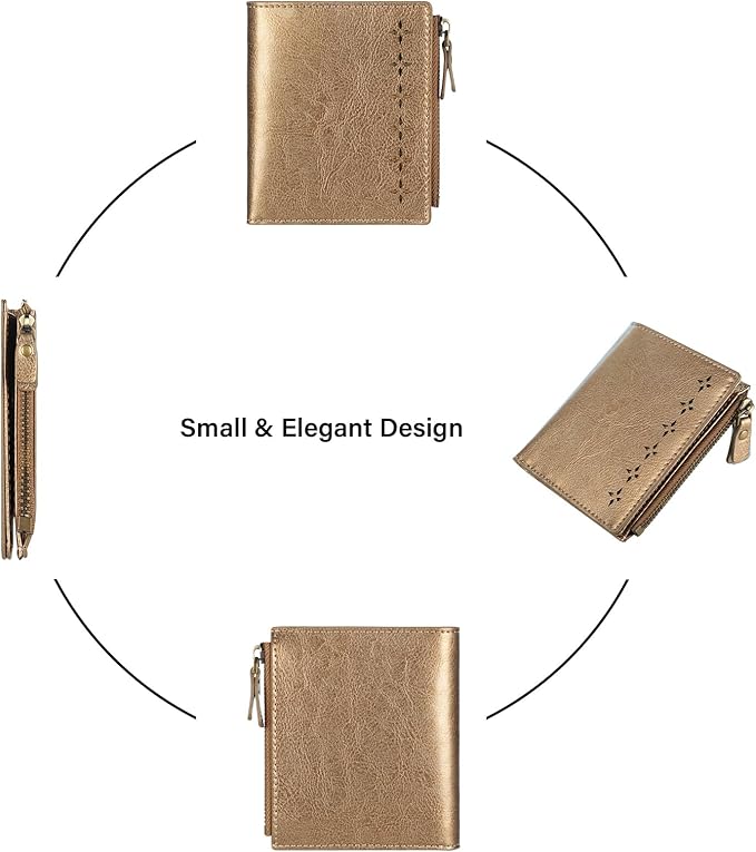 Lavemi Ultra Thin Small Compact Leather Womens Girls Wallets RFID Blocking Credit Card Holder for Women