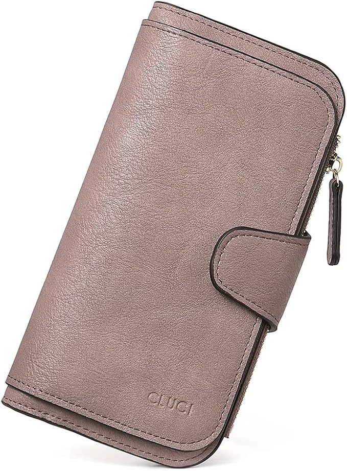 CLUCI Wallet For Women PU Leather RFID Blocking Womens Wallet Bifold Card Holder with ID Window Gifts for Women Birthday | RFID Blocking, Designer, Trifold, Card Holder, ID Window
