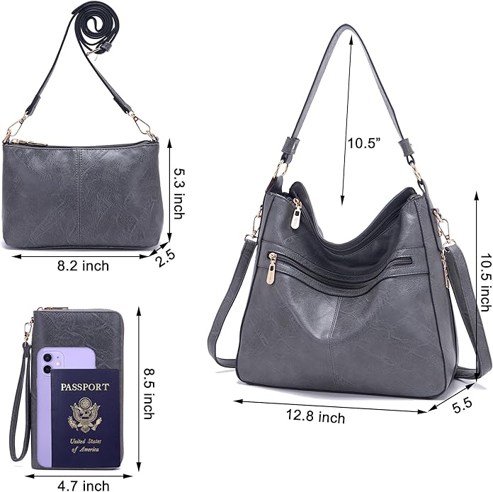 Women Large Crossbody Bags Ladies Satchel Shoulder Handbags Purse and Wallet Set for Women Totes Hobo Purses