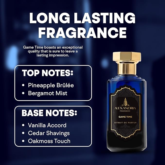 Alexandria Fragrances Game Time Extrait de Parfum - Luxury Long Lasting Perfume for Men & Women - Premium Unisex Fragrance with Sweet Airy Notes & Intoxicating scents - Perfumes Para Hombre 100ml
