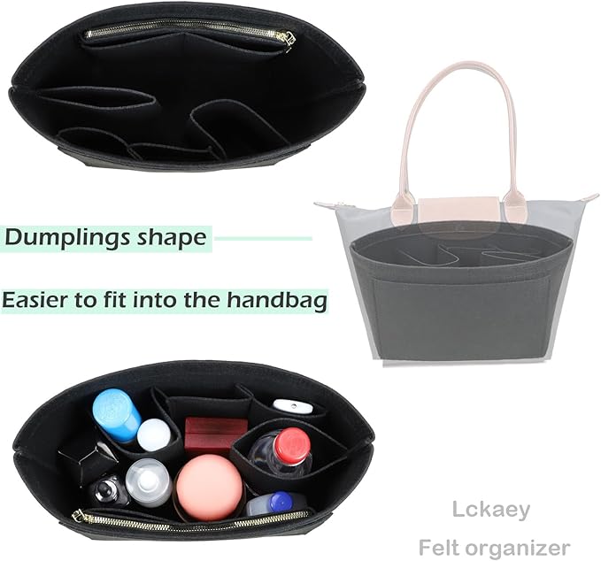 Lckaey bag Organizer Insert for longchamp le pliage organizer insert Handbags Organizer 1012BLACK-S