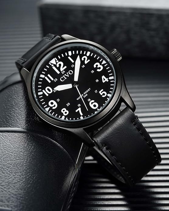 CIVO Analog Wrist Watches for Men: Waterproof Stainless Steel Mens Watches - Silver Watch with Easy Read Dial Men's Watch for Gift