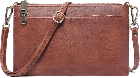 SENDEFN Leather Crossbody Bag for Women Small Clutch Purses Crossbody Shoulder Handbag Wallet Purses RIFD Card Slots
